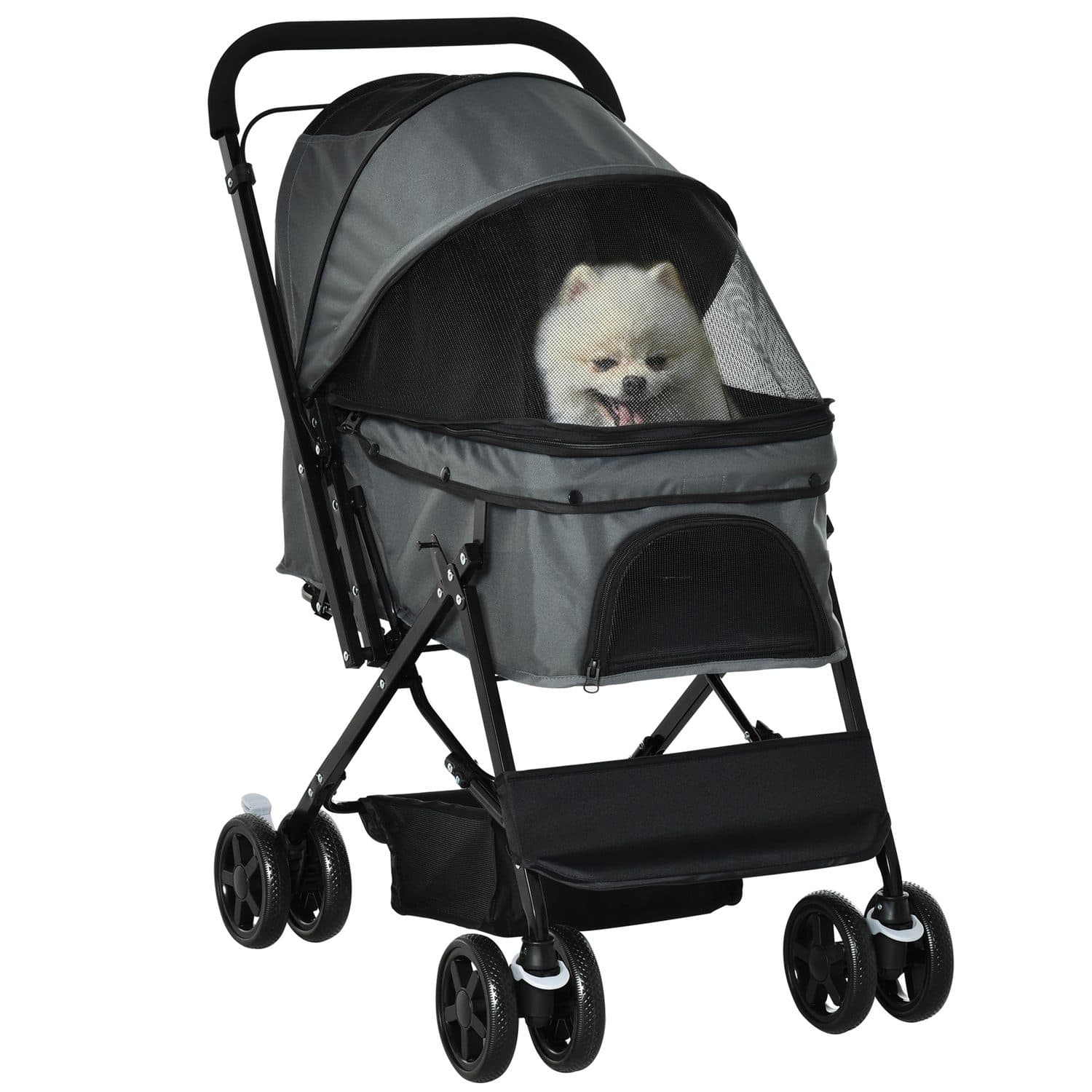 Pet Stroller Pushchair with Reversible Handle
