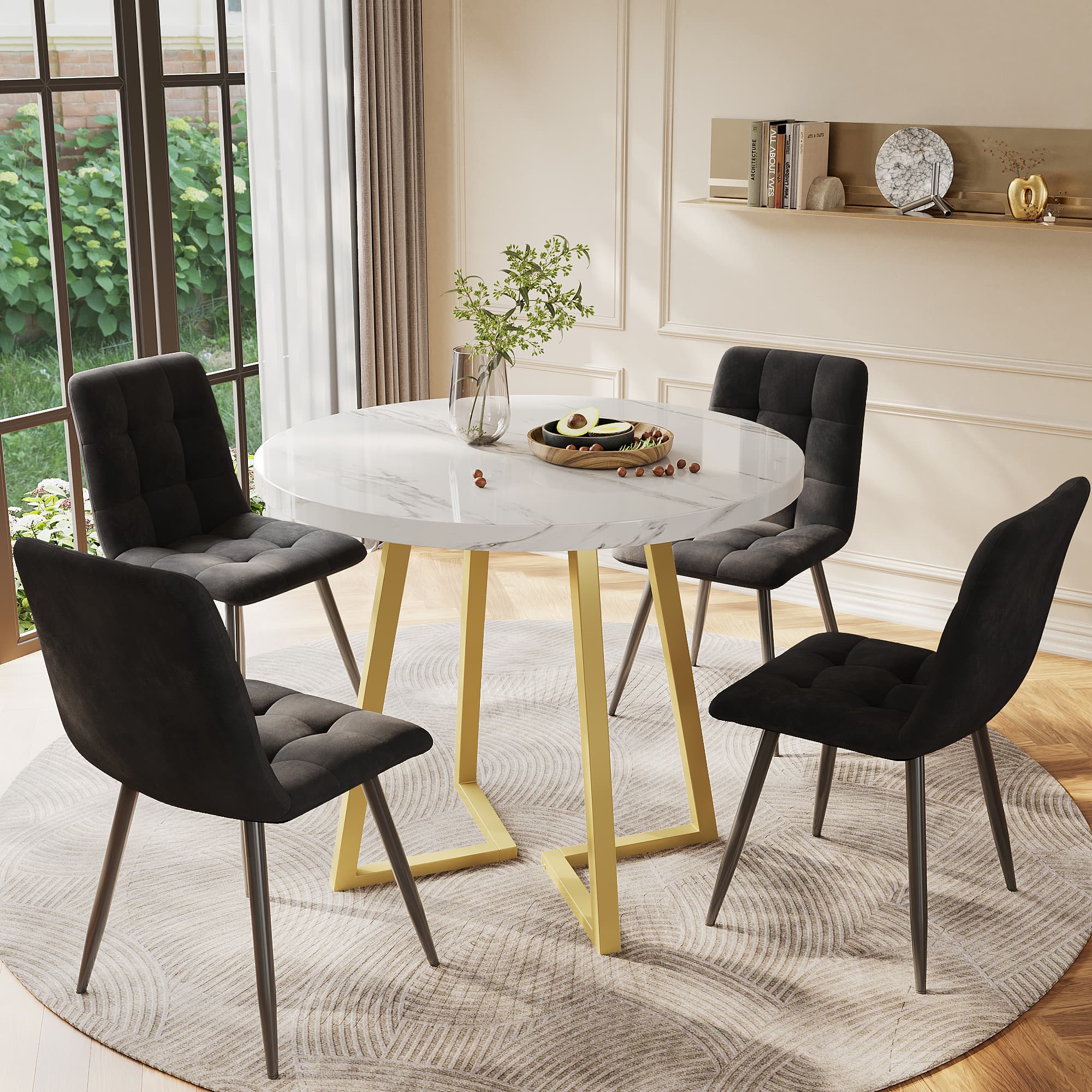5-Piece Round Dining Table Set