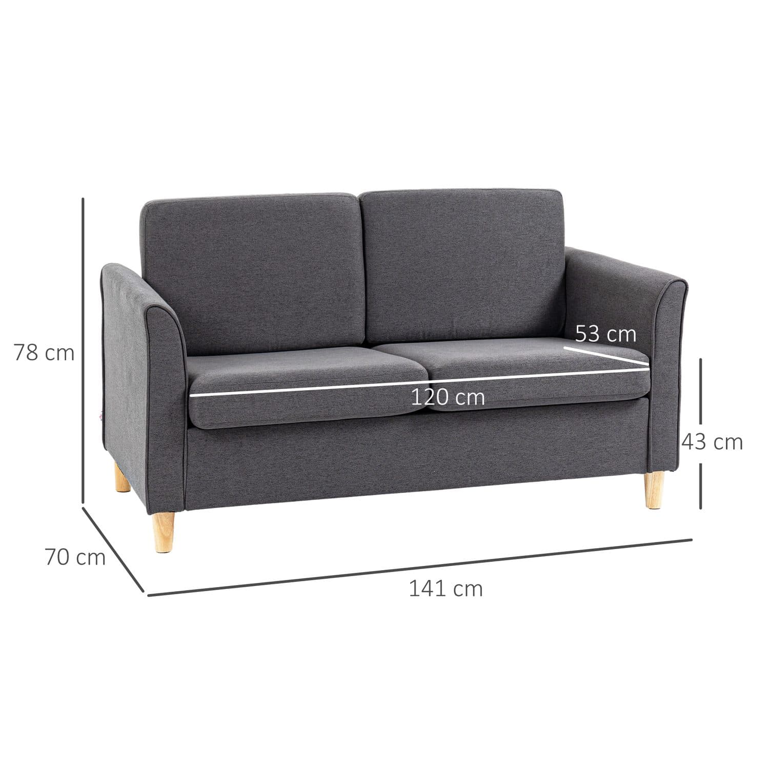 Compact Dark Grey 2 Seater Sofa for Effortless Modern Living - image 1