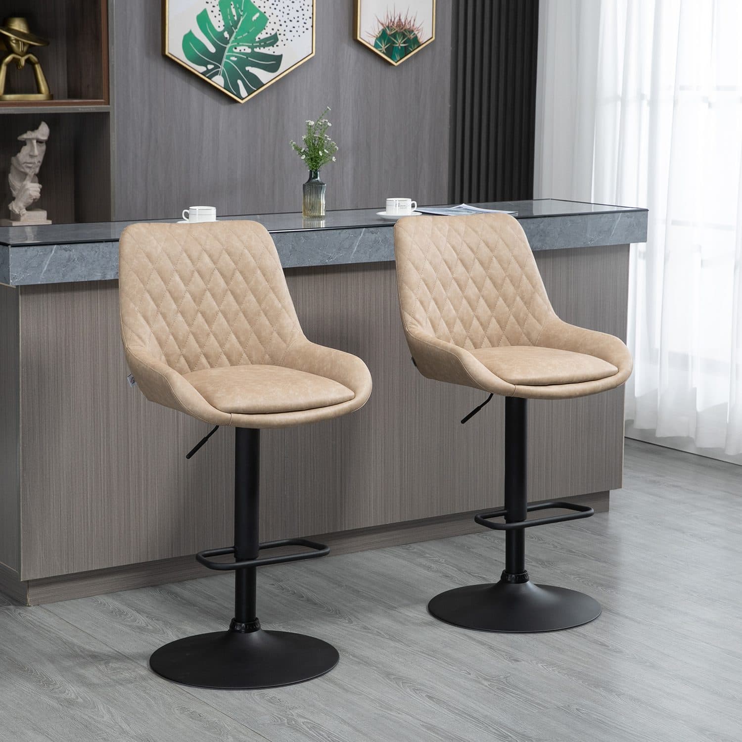 Retro Light Khaki Bar Stools - image 3