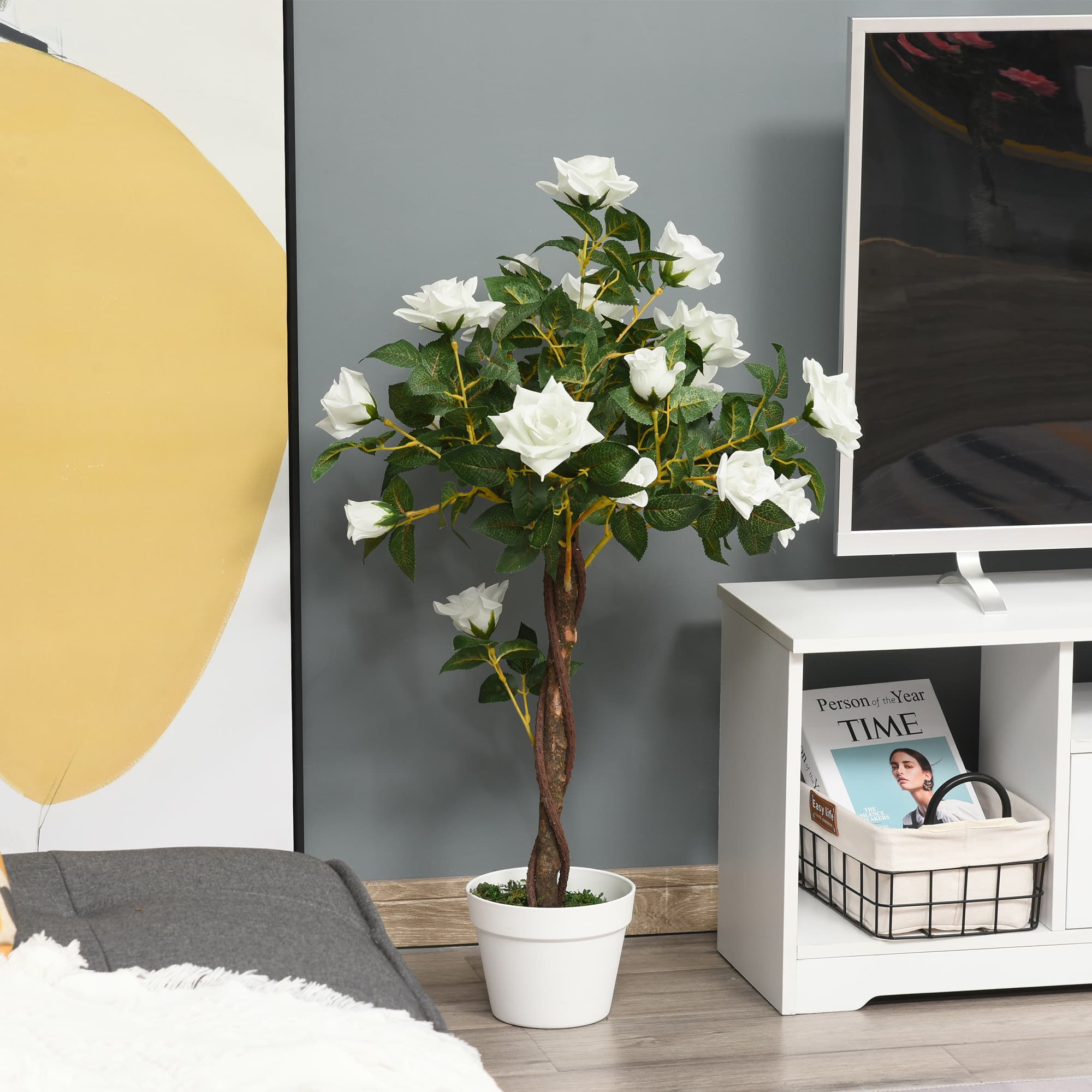 Faux White Rose Tree That Never Needs Watering - image 1