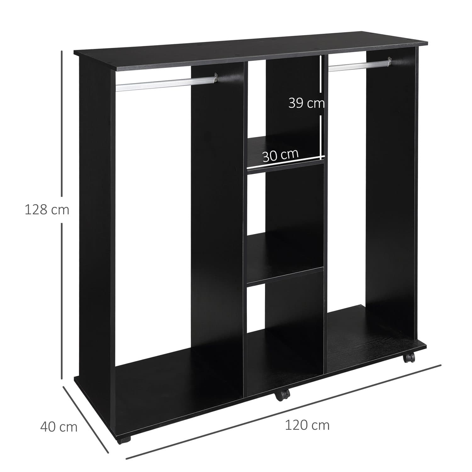 Black Mobile Open Wardrobe - image 1