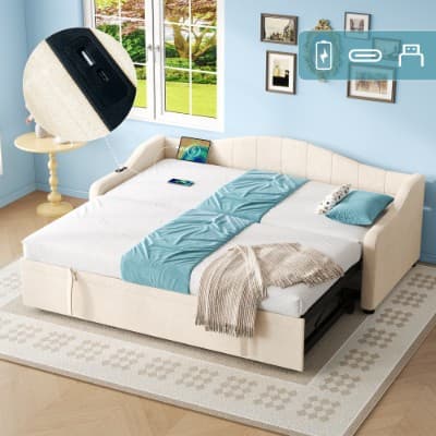 3-in-1 Velvet Sofa & Daybed - image 8