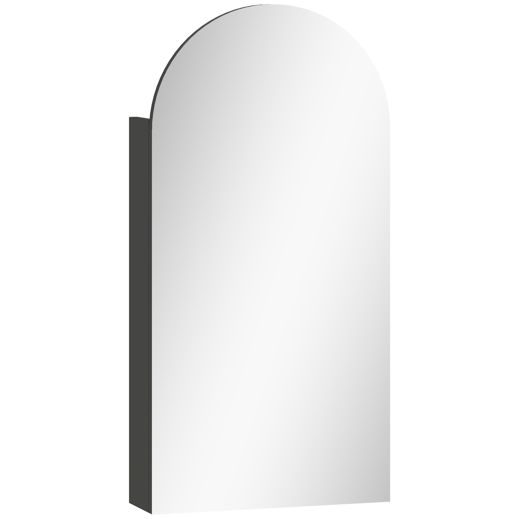 Frameless Arched Black Bathroom Mirror Cabinet