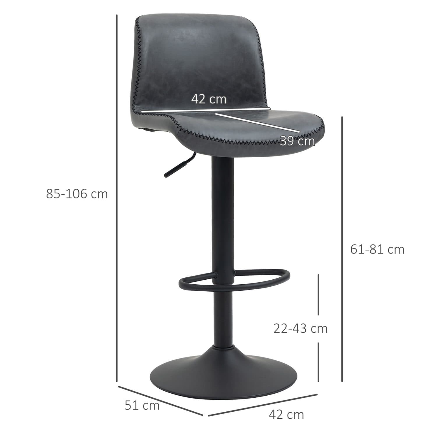 Dark Grey Leather Stools - image 1
