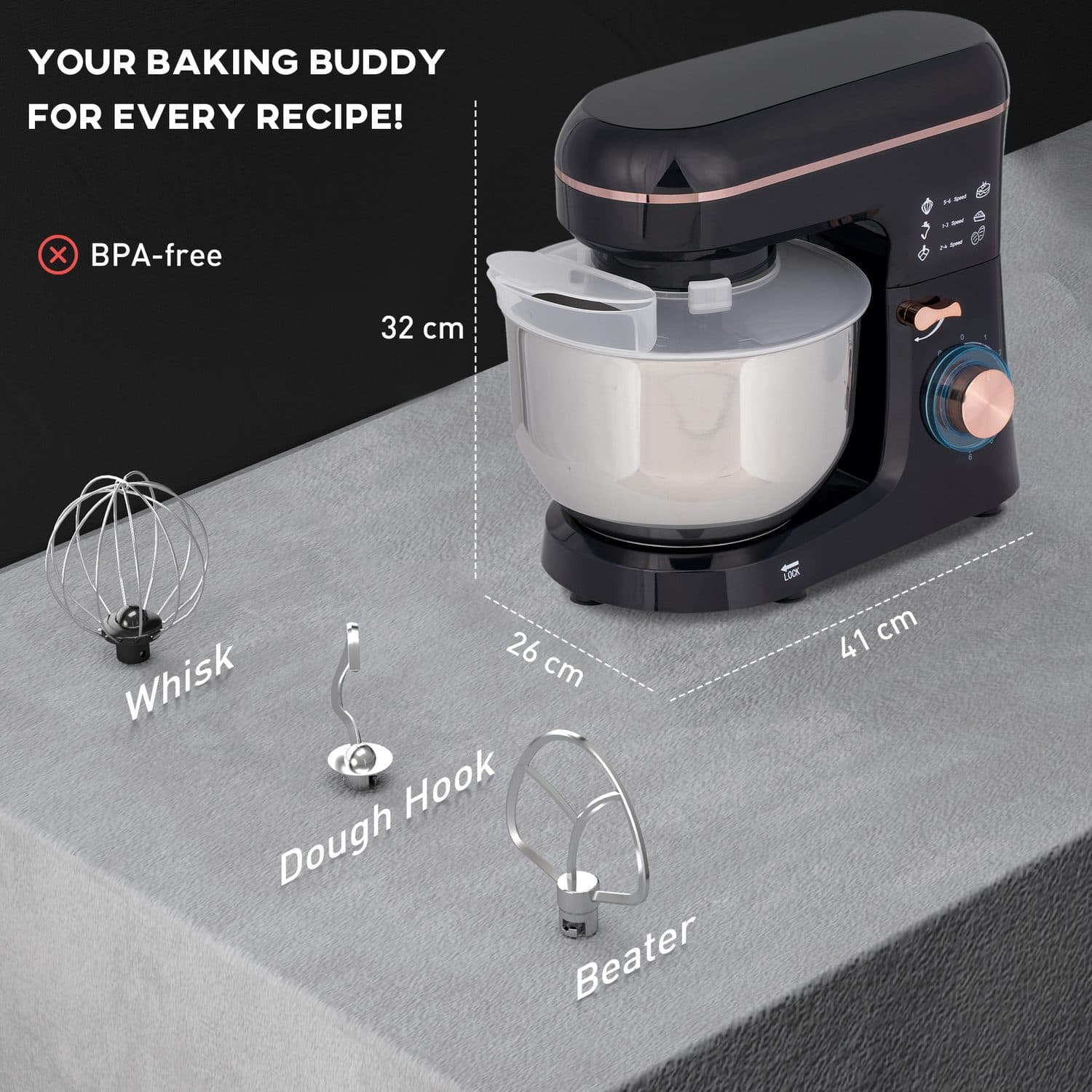 1400W 5L Stand Mixer - image 4
