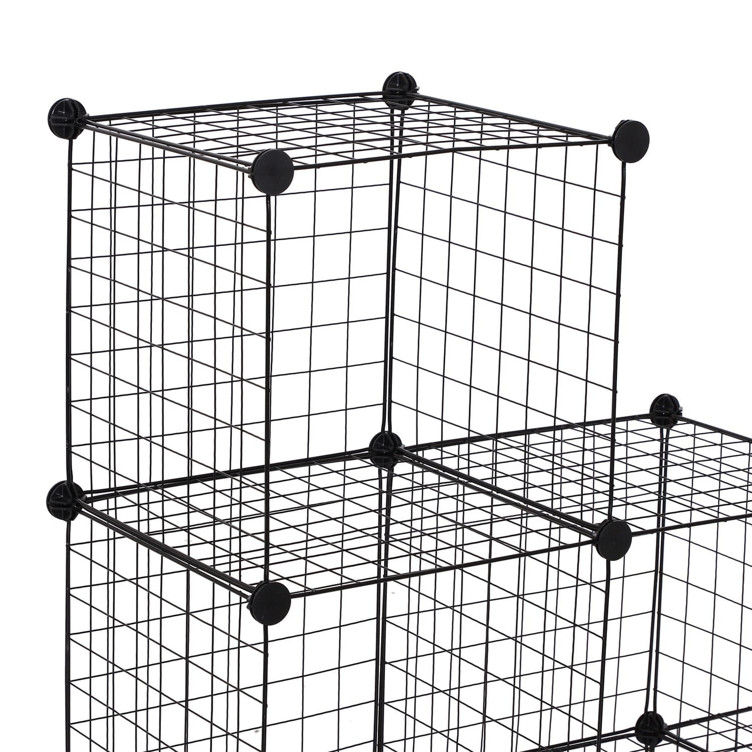 Black 6 Cube Wire Storage Organiser for Flexible Rooms - image 5