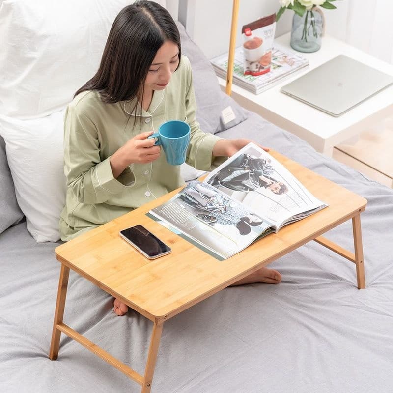 Folding Bamboo Bed Desk for Laptops, Books and Breakfast Trays - image 4