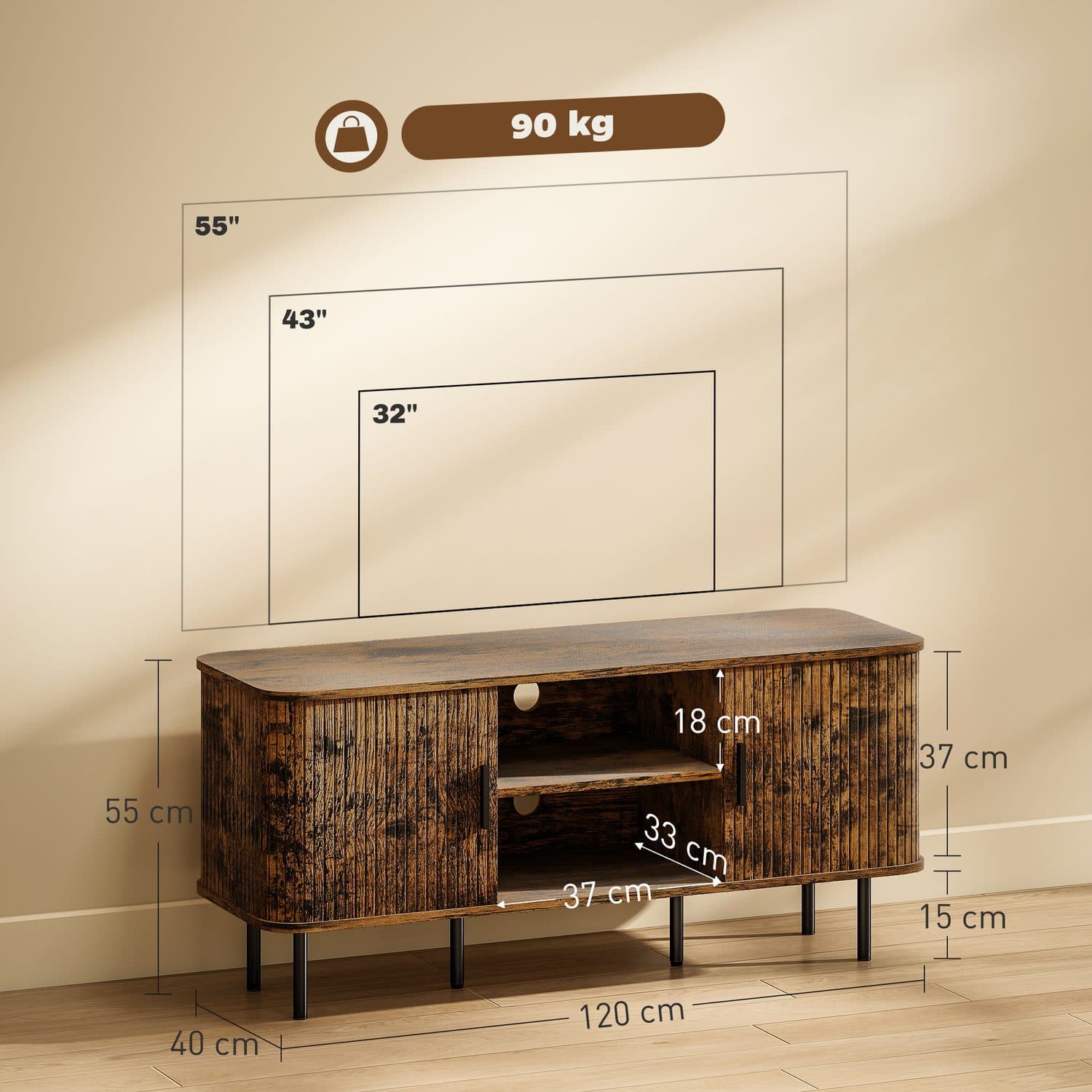Rustic Brown TV Unit - image 2
