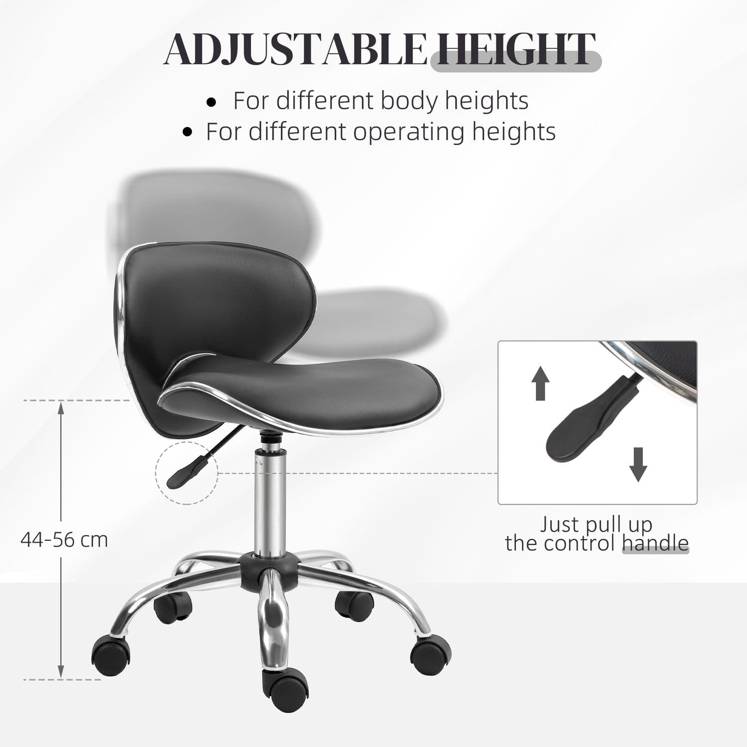 Adjustable Black Salon Stool - image 4