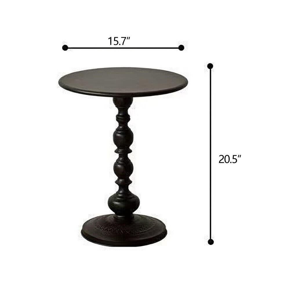 Vintage Matte Metal Round Side Table
