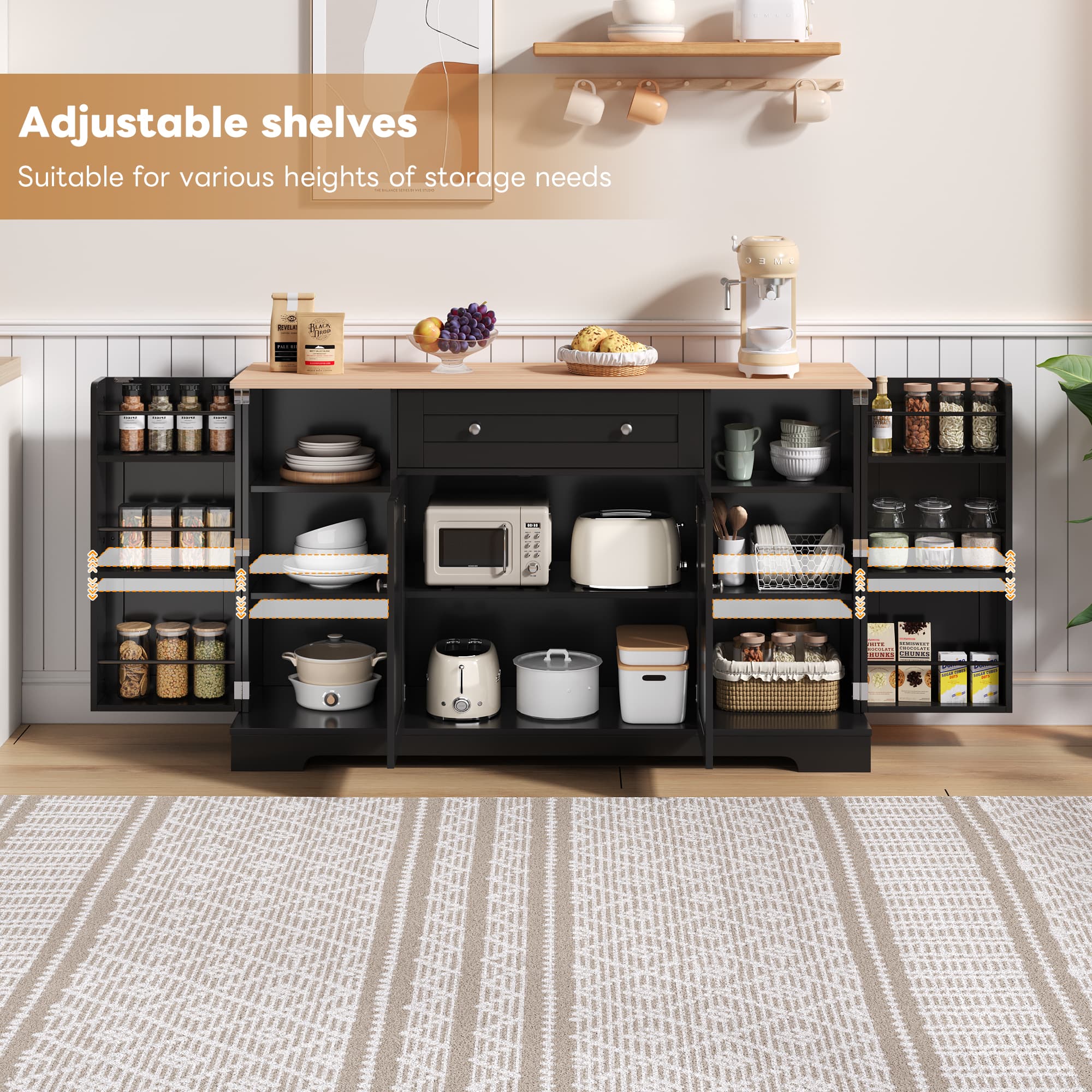 Modern Black Storage Sideboard - image 4