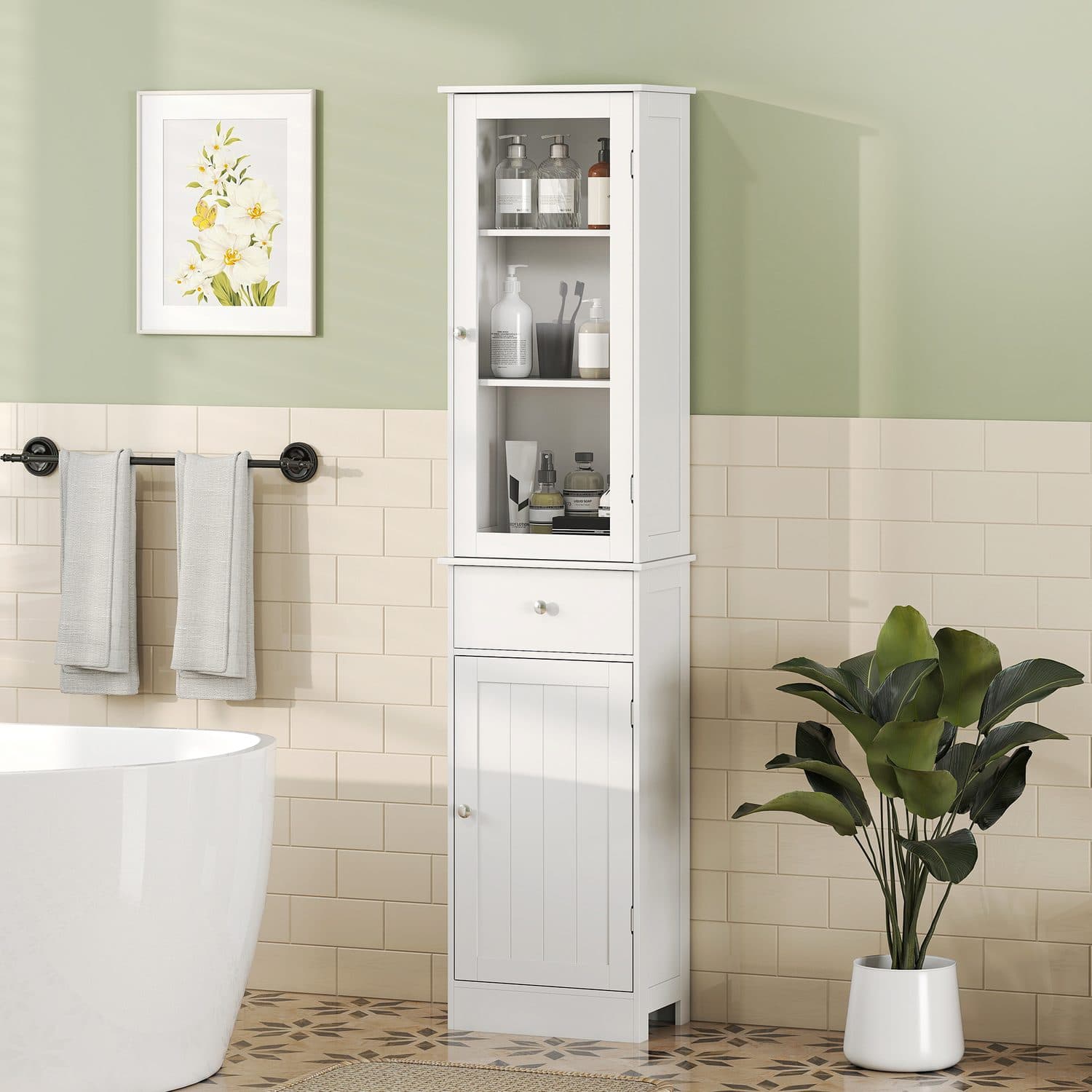 Tall Slim Bathroom Cabinet - image 4