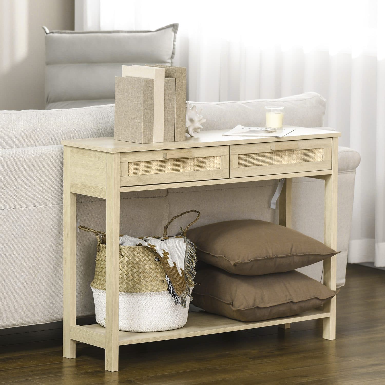 Natural Rattan Console Table - image 2