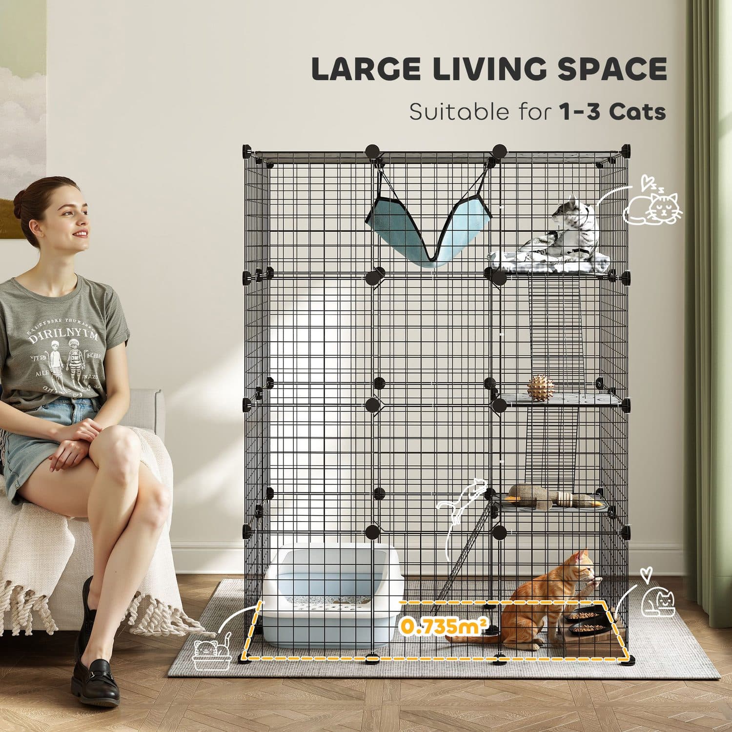 Four-Tier DIY Cat Cage with Hammock and Ramps - image 4
