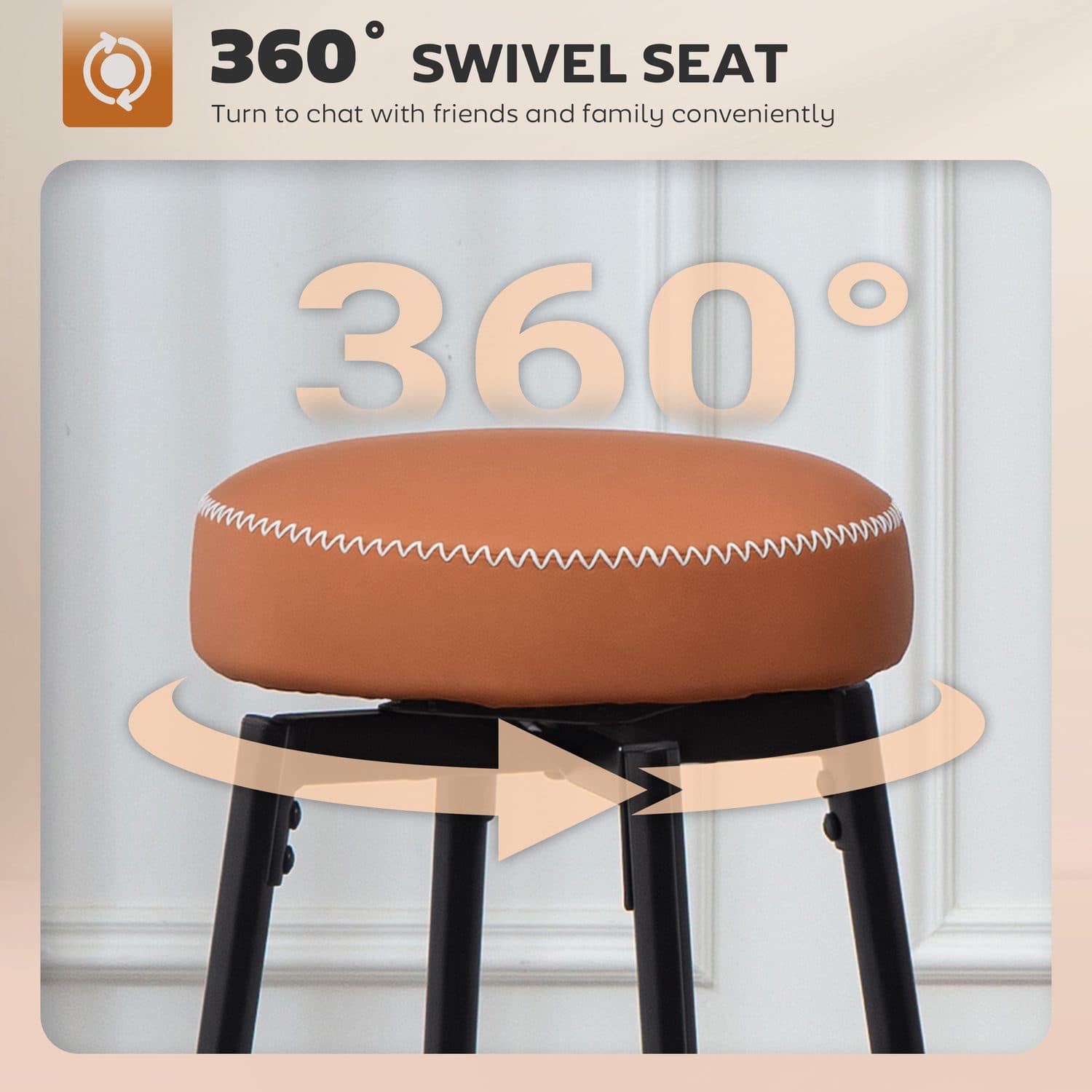 Brown Faux Leather Bar Stools - image 1