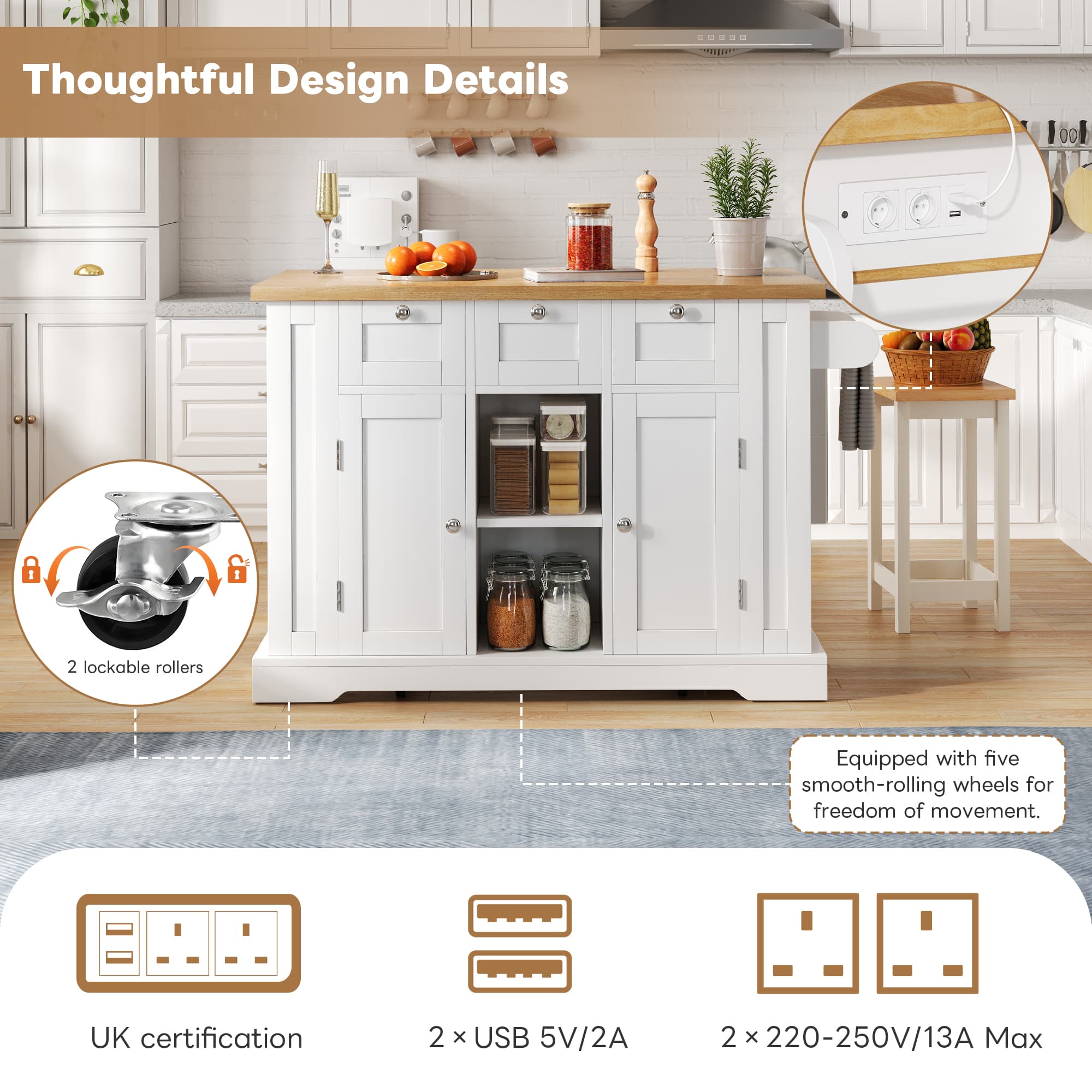 Extendable Farmhouse Kitchen Island - image 5