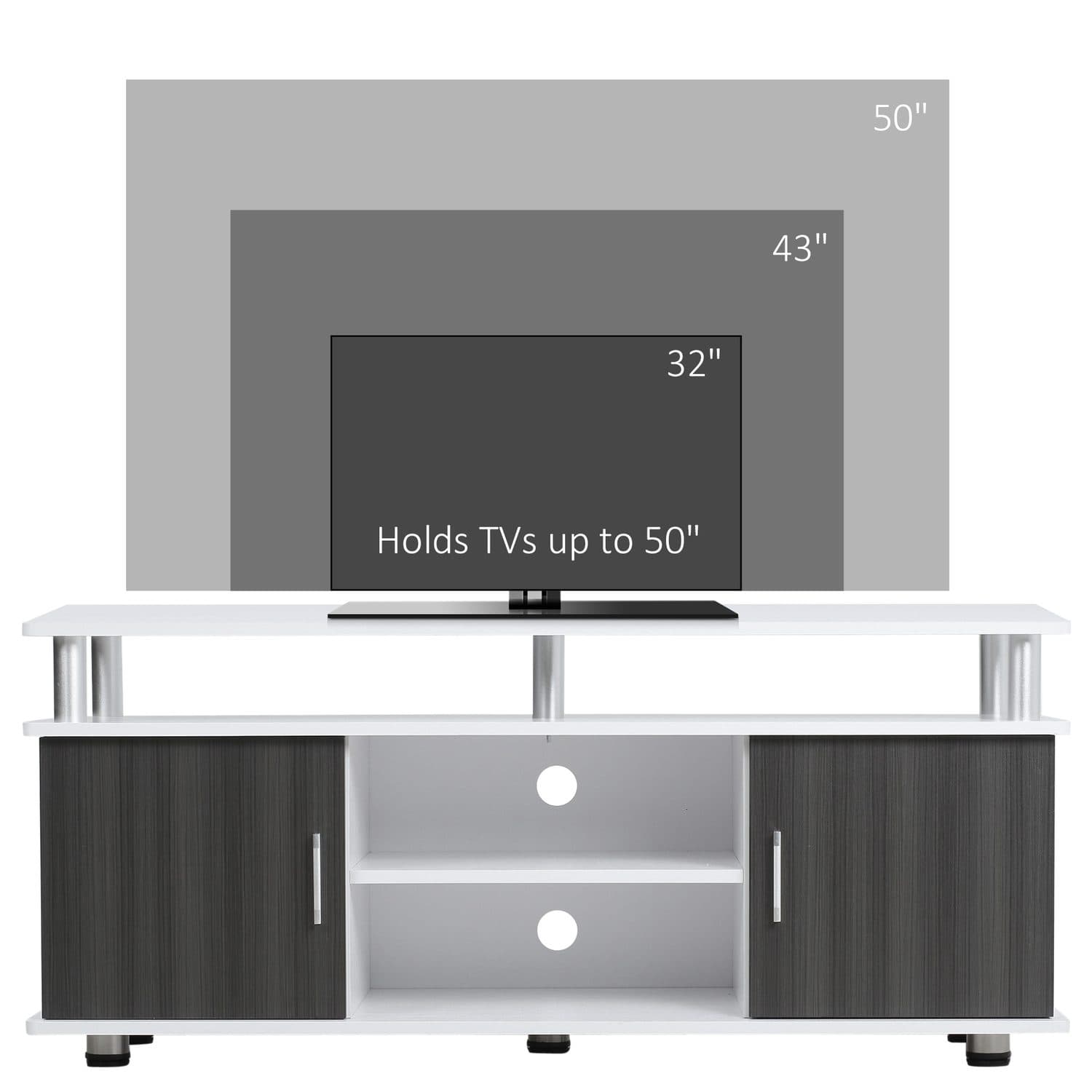 Grey & White TV Unit - image 1