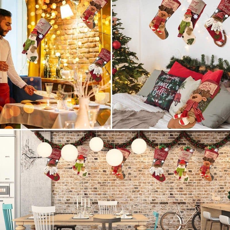 Large Christmas Stockings for a Festive Mantel - image 3