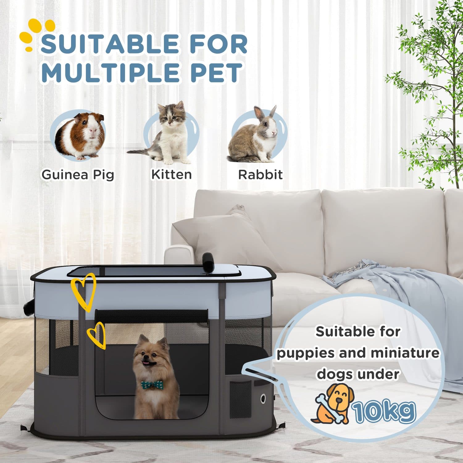 Portable Mesh Playpen for Dogs, Indoor or Outdoor - image 4