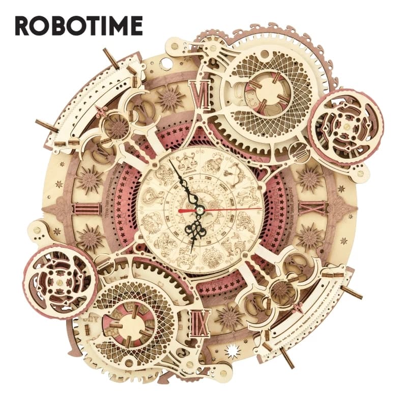 3D Wooden Puzzle: Zodiac Wall Clock Construction Kit - image 3