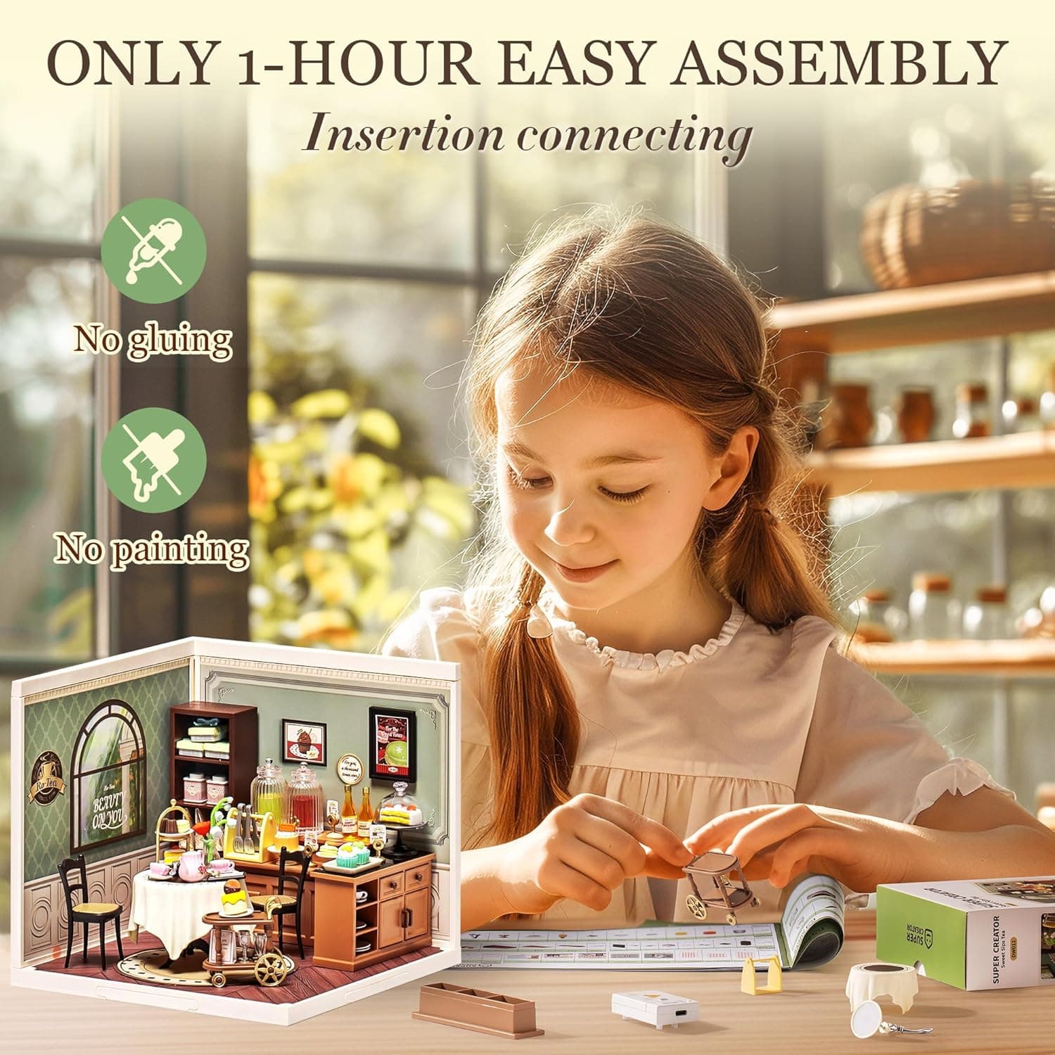 DIY Miniature Craft Kit: 'Sweet Sips' Tea House - image 1