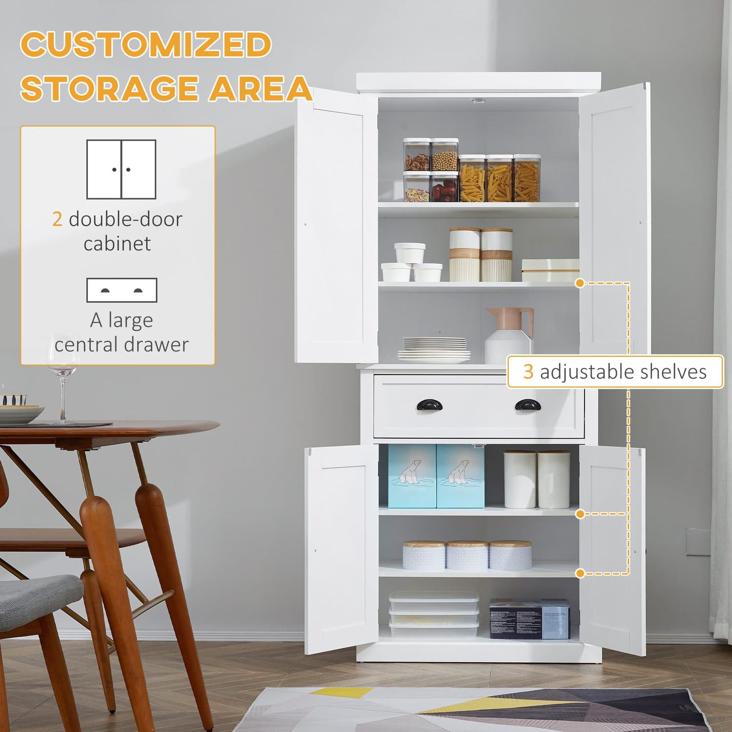 Tall White Kitchen Pantry - image 1