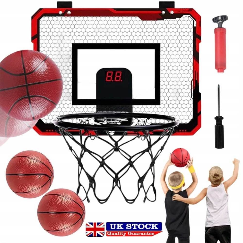 Kids’ Over-Door Basketball Hoop with Electronic LED Scoreboard - Alloy Steel
