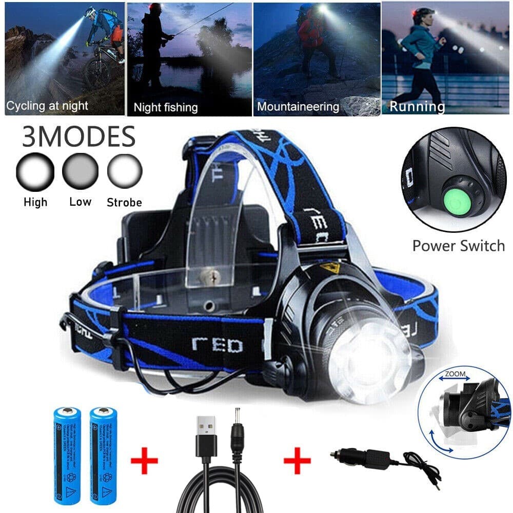 Hands-Free Rechargeable Head Torch for Outdoors
