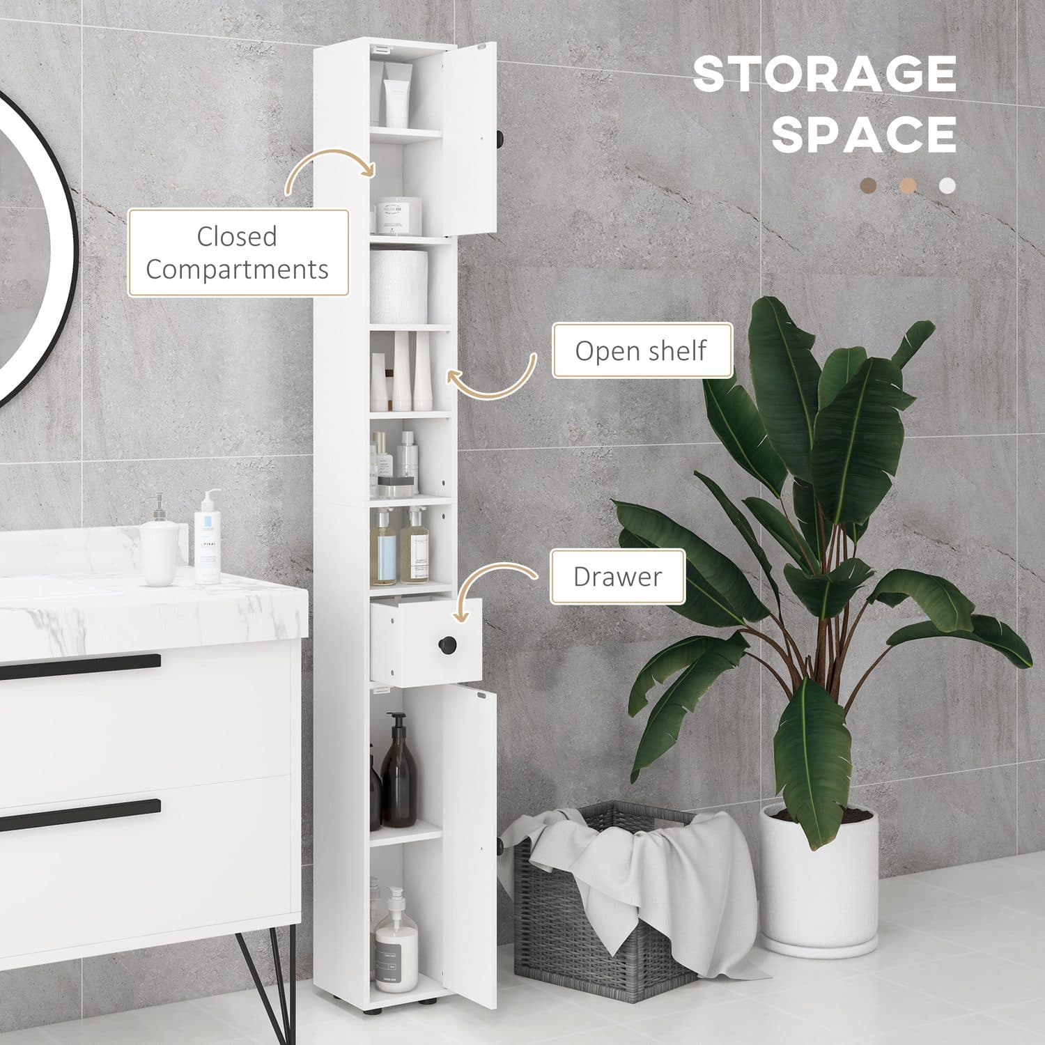 Kleankin Slim Bathroom Cabinet - image 1