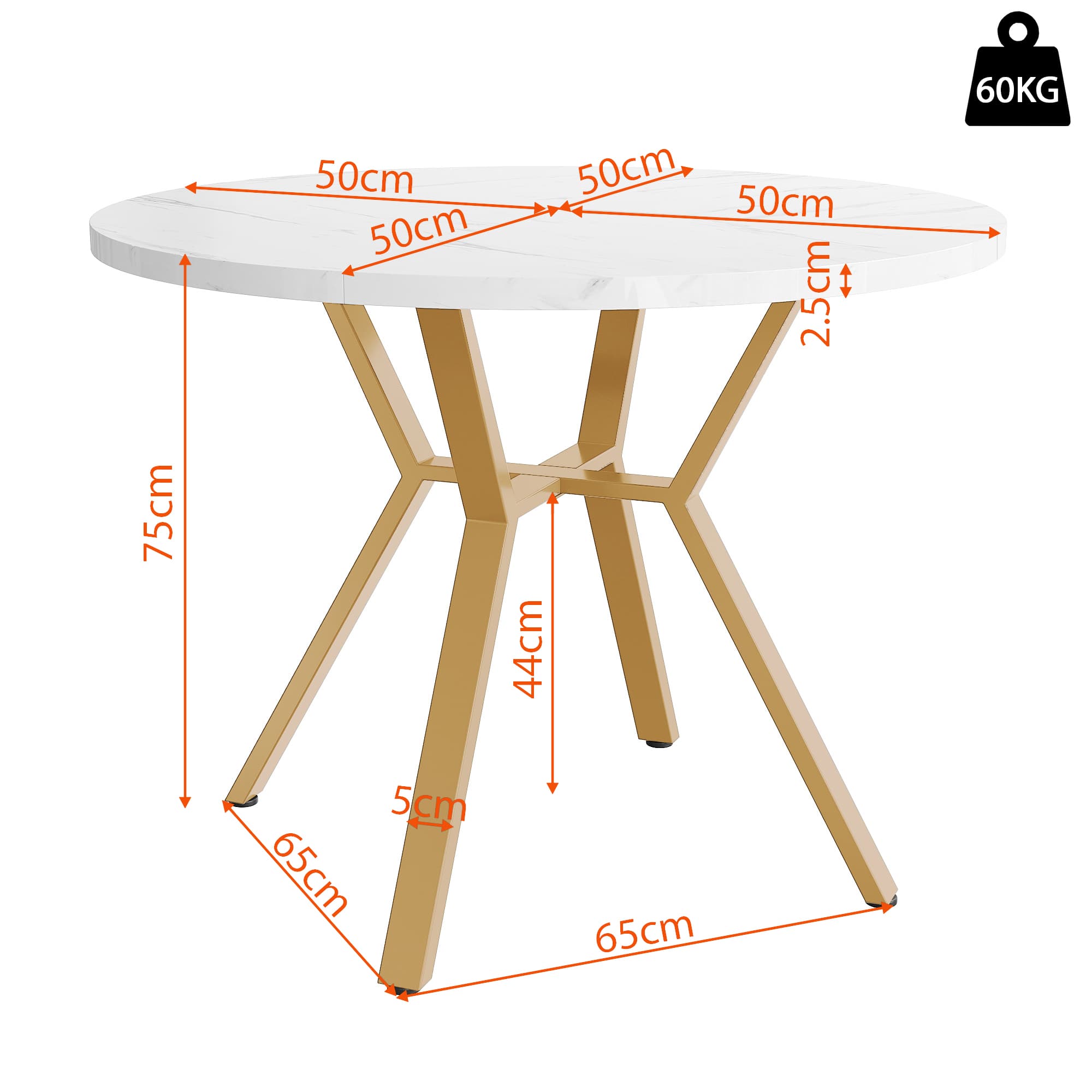 Chic Marble & Gold Dining Table - image 2
