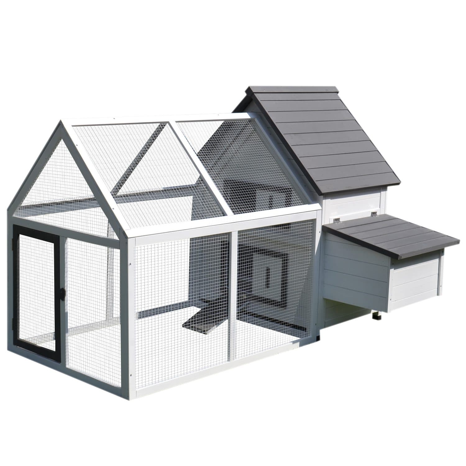 PawHut Fir Wood Chicken Coop and Run, 166 x 124 x 112cm