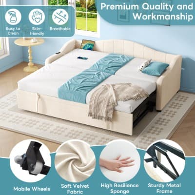 3-in-1 Velvet Sofa & Daybed - image 3