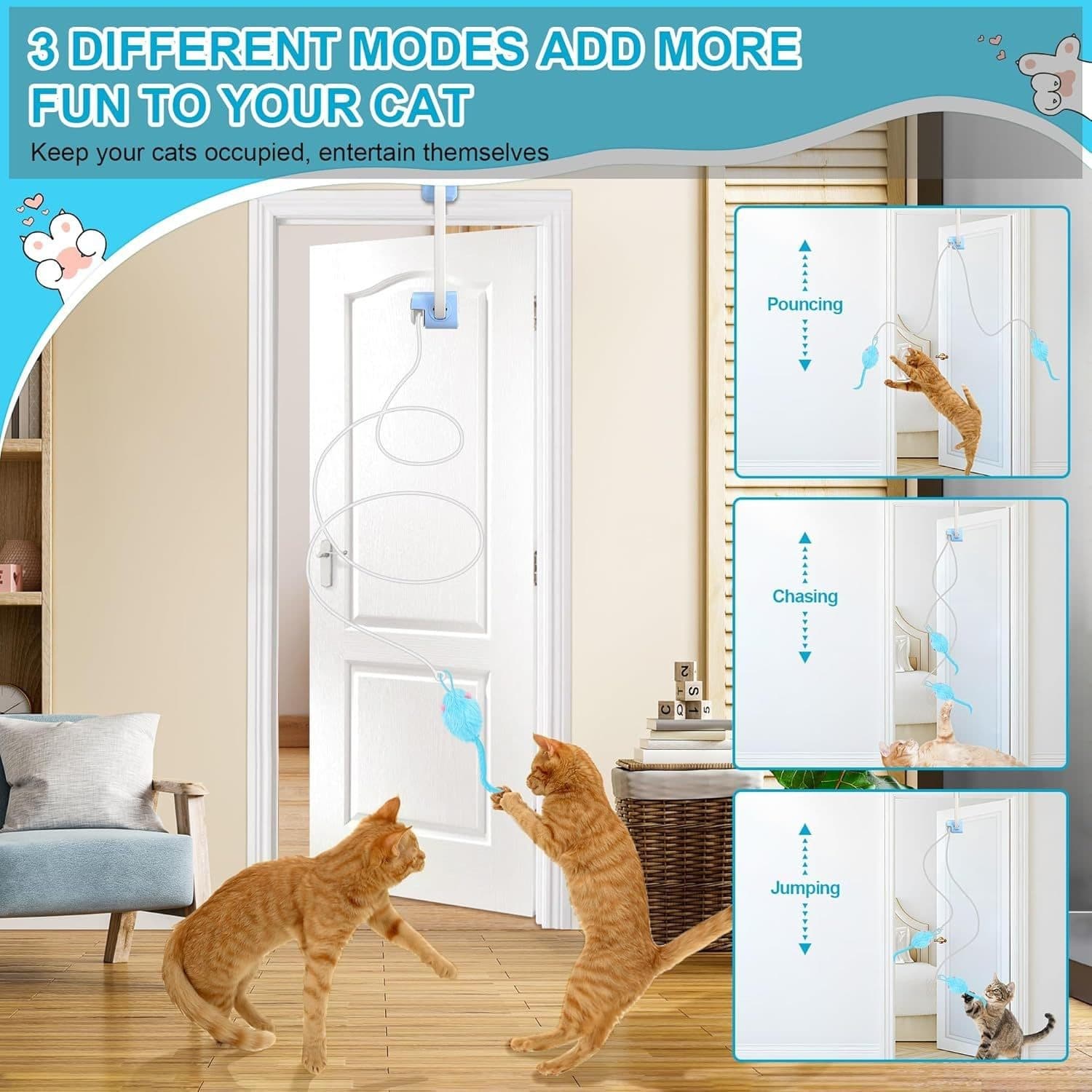 Electric Door-Mounted Cat Teaser With Remote Control - image 1