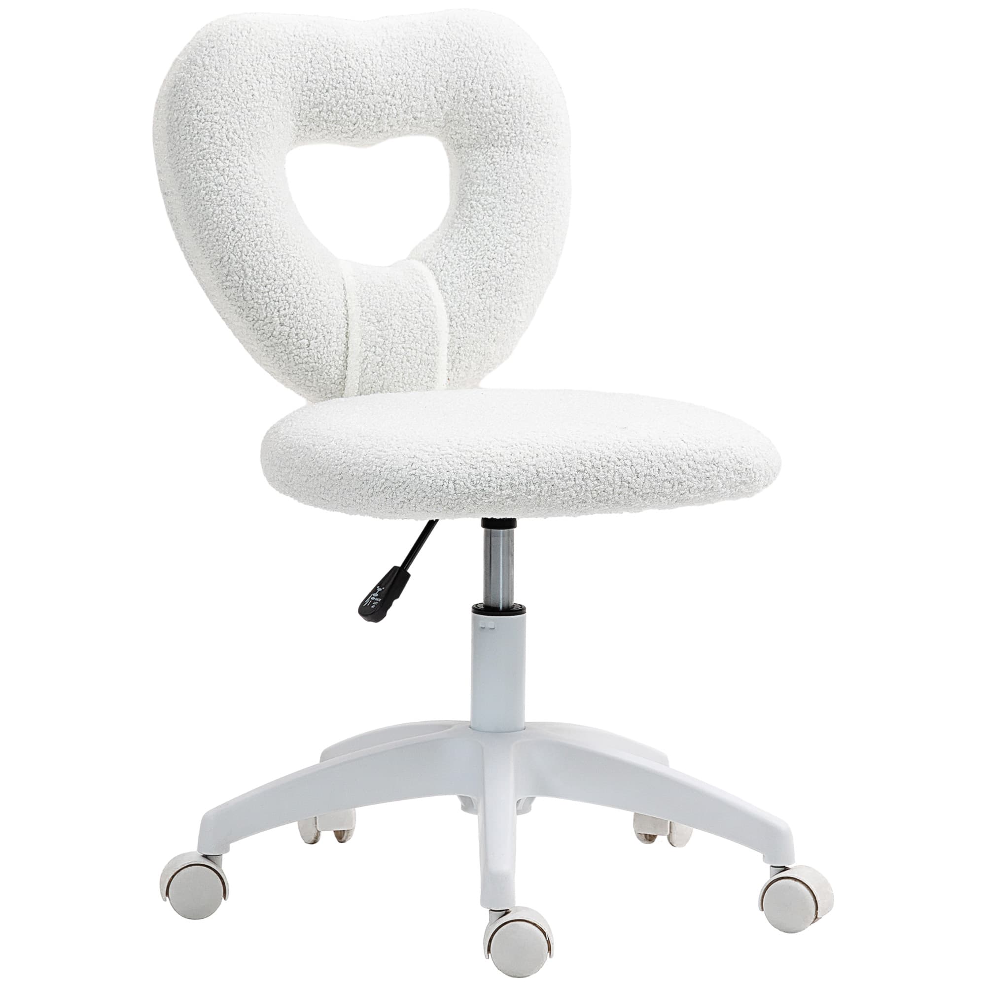 White Teddy Fleece Heart Chair