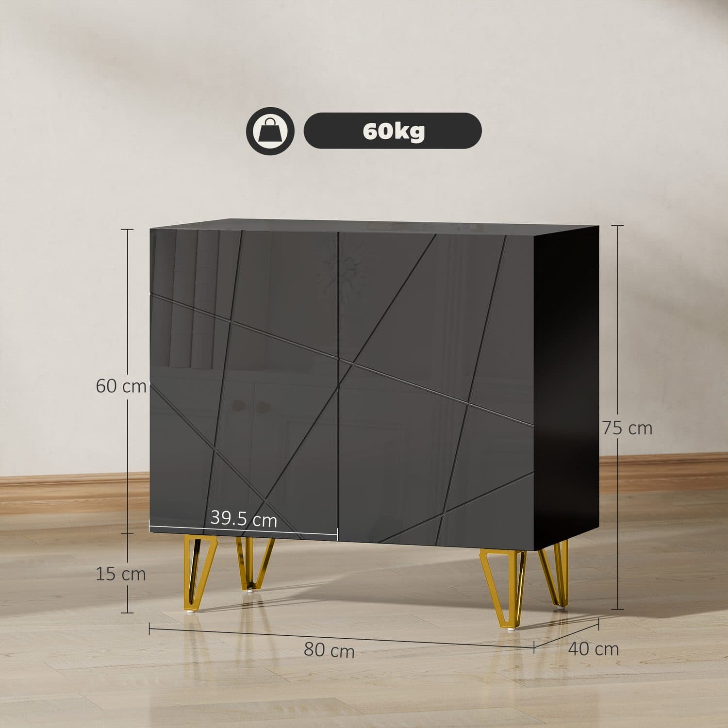 Black Gloss Sideboard - image 1