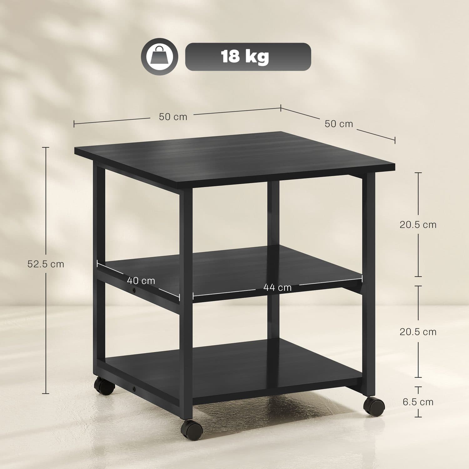 Mobile Three-Tier Printer Stand for Home Office Storage - image 3