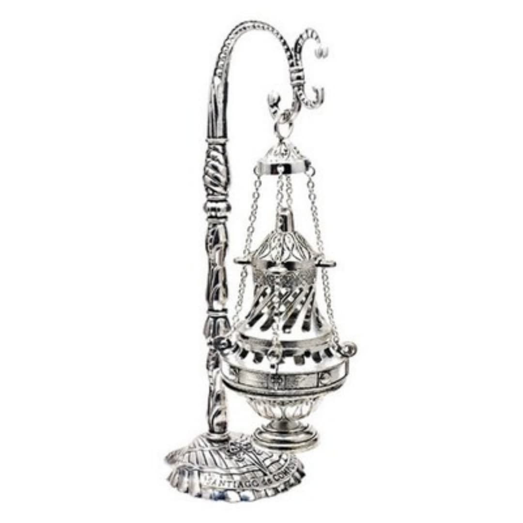Ornate Silver Hanging Censer for Incense Rituals - image 7