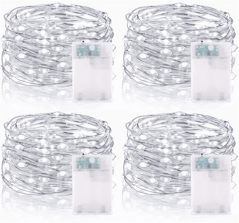 Cold White Copper Wire Fairy Lights – Battery Operated, 5m