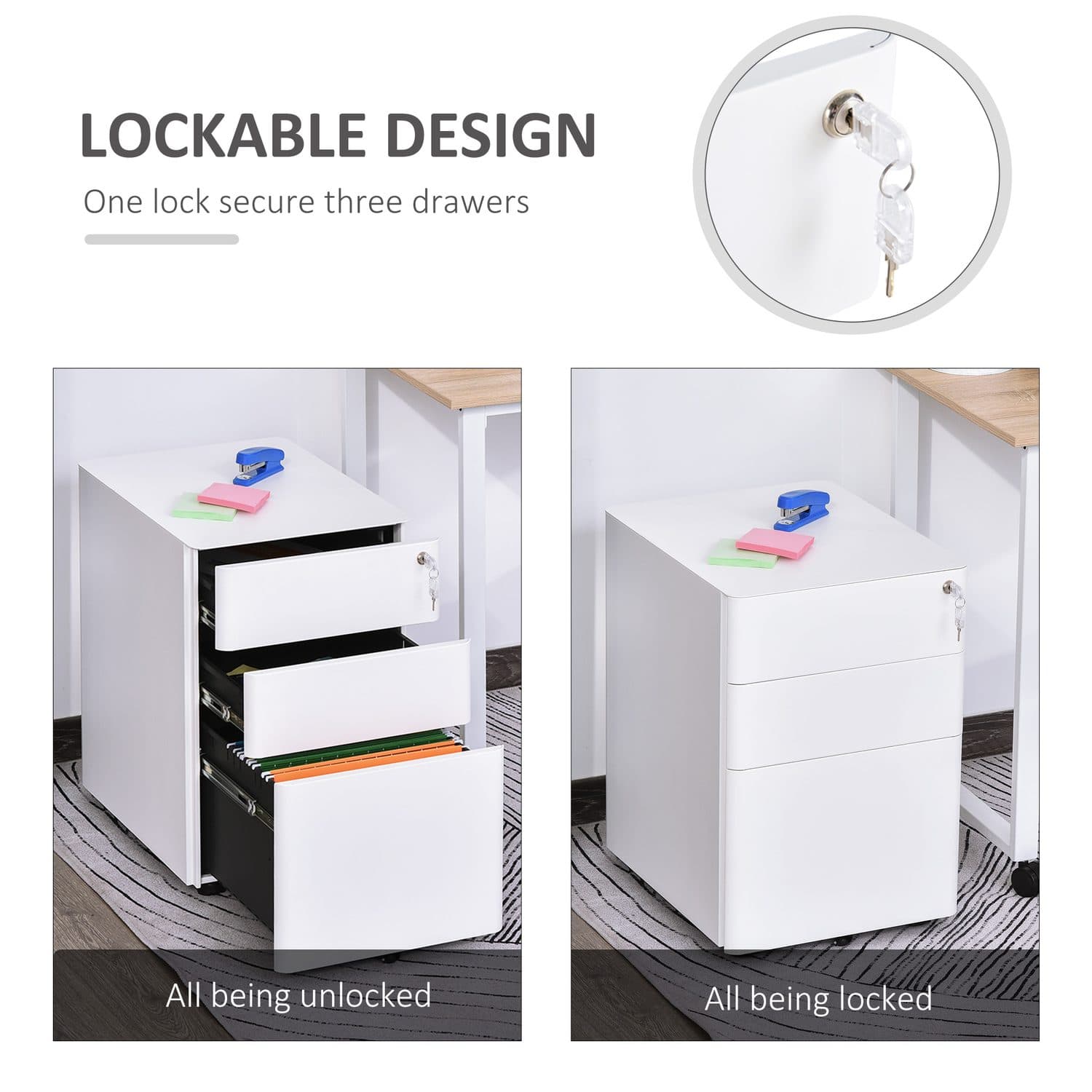 Secure 3-Drawer Filing Cabinet - image 3
