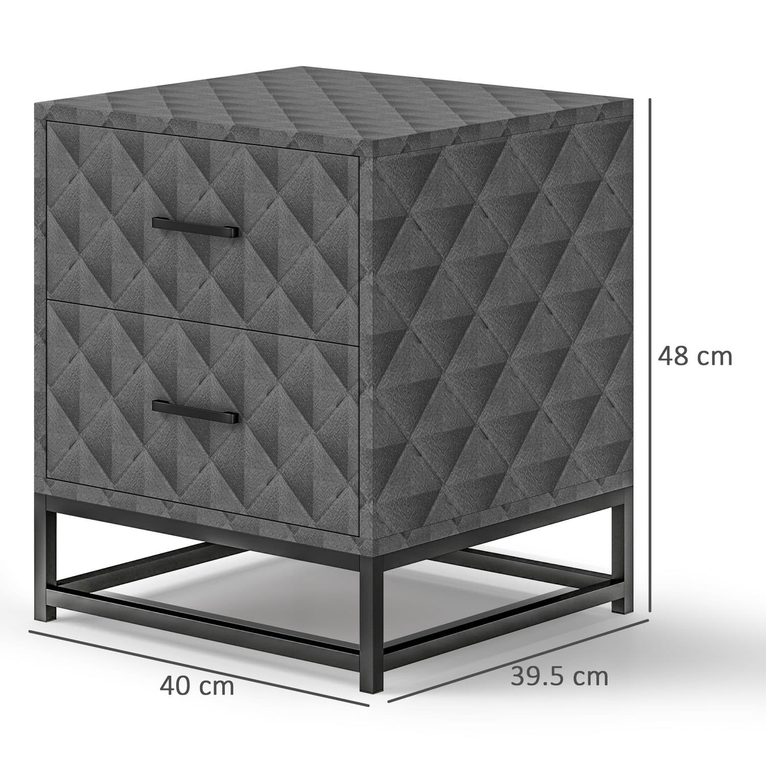 Modern Grey 2-Drawer Bedside Tables - image 5