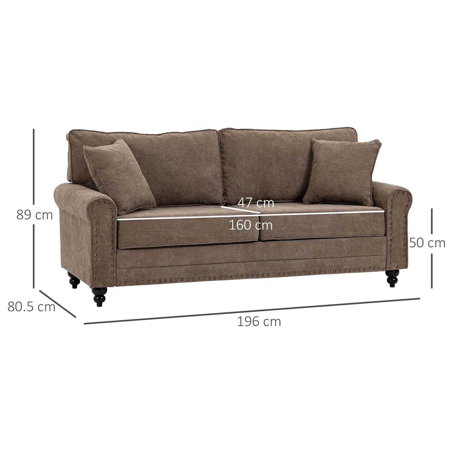 A compact brown sofa made for everyday lounging - image 1