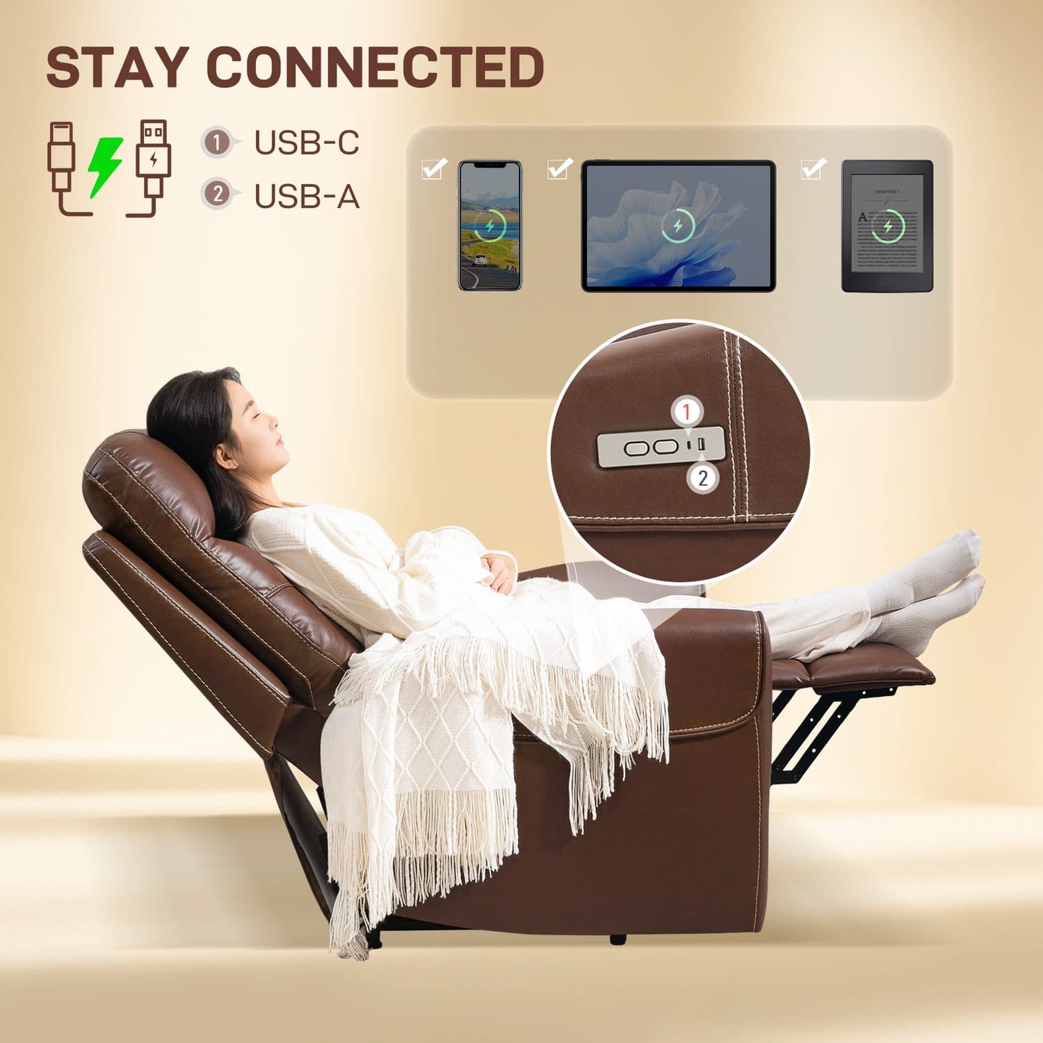 Brown Power Lift Recliner - image 5