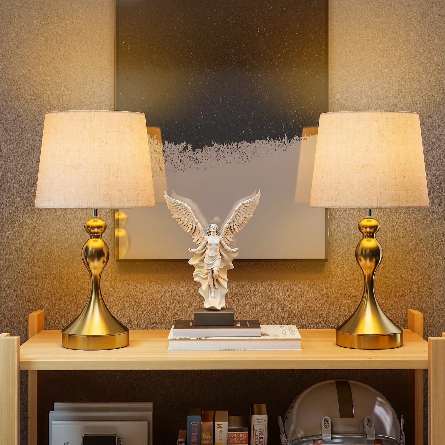 Gold USB Bedside Lamps - image 4