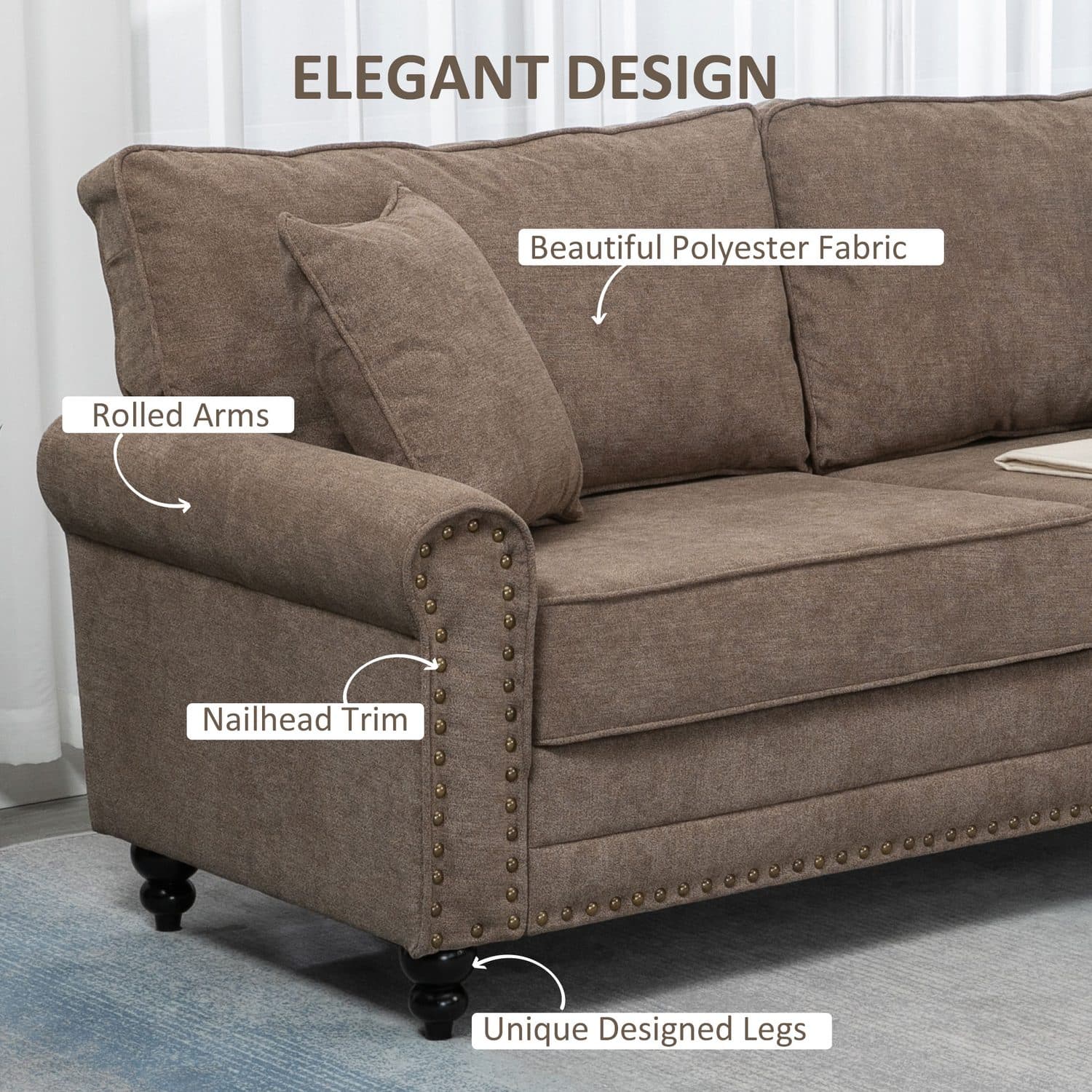 A compact brown sofa made for everyday lounging - image 5