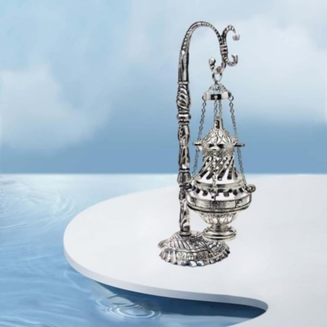 Ornate Silver Hanging Censer for Incense Rituals - image 5