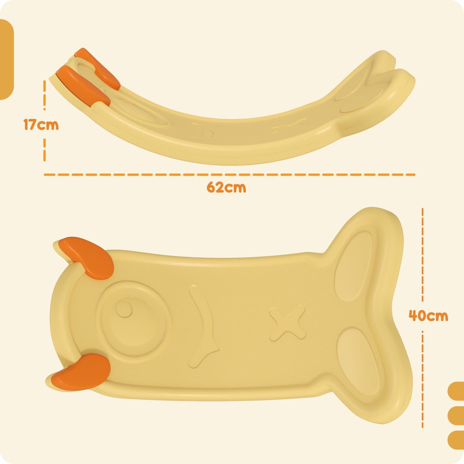 Rocking Balance Board for Toddlers and Children, Yellow - image 2