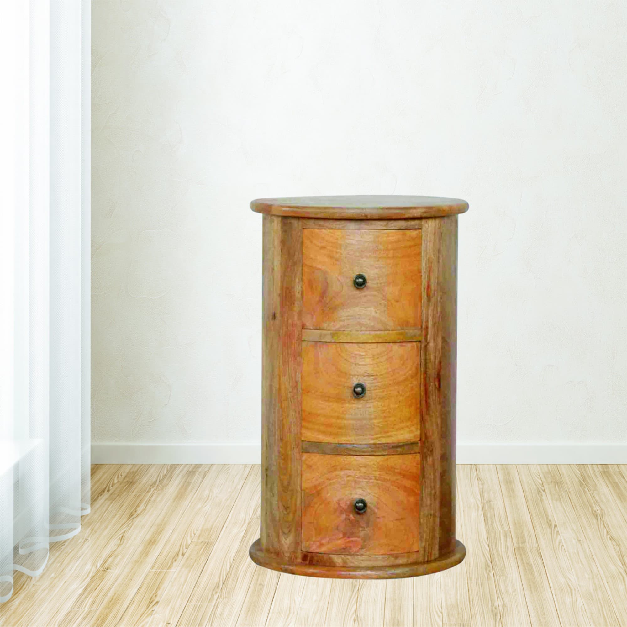 Handcrafted Mango Wood Drum Chest