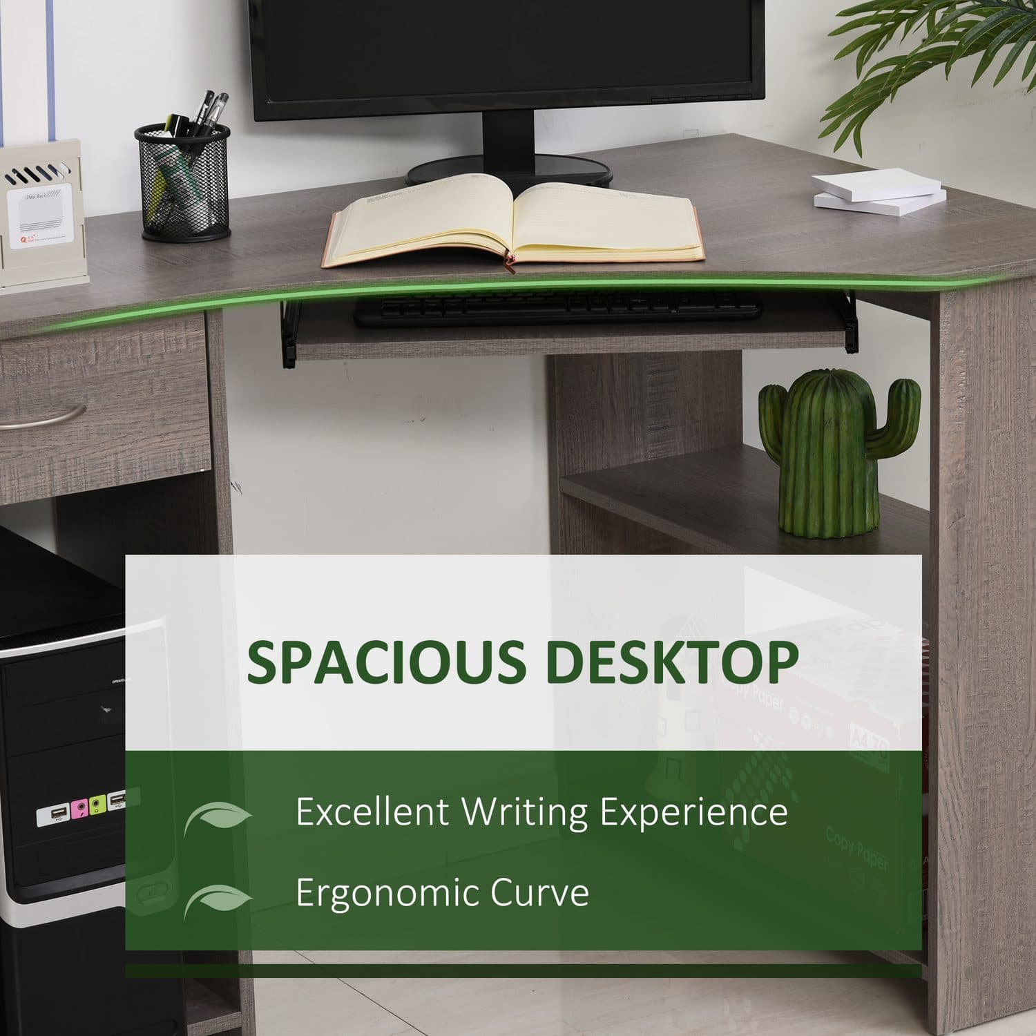Grey L-Shaped Corner Desk - image 3