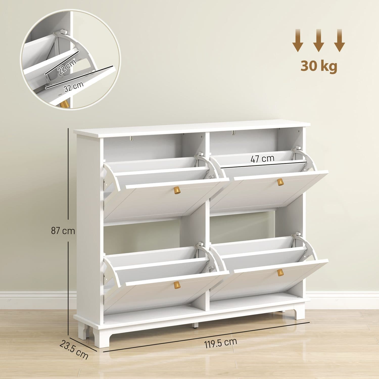 Slim White Shoe Cabinet - image 2